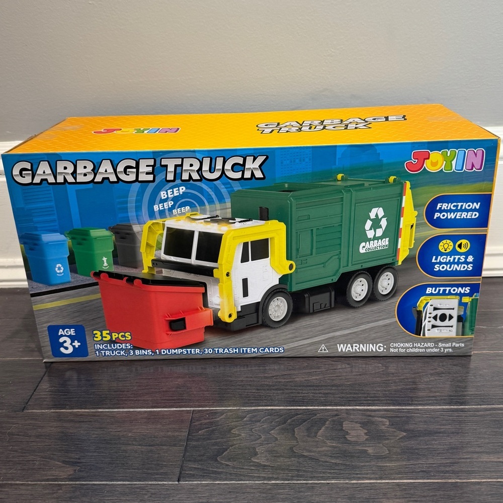 NWT Joyin Friction Powered Garbage Truck Toy 35 Pieces Boys Girls Toddler Kid